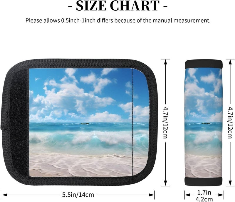 DXTKWL Sea Beach Luggage Handle Wraps for Suitcase Luggage Identifiers Soft Handle Grips Covers for Travel Accessories, 2 Pack - Image 5